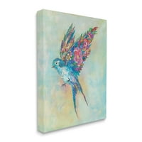 Ступел индустрии ботаническа лястовица флорални цветни крила птица живопис живопис галерия увити платно печат стена изкуство, дизайн от Лиза Моралес