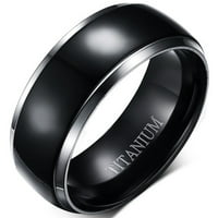 Неговият годежен пръстен постави Стерлингови сребърни черни титаниеви сватбени халки той си 5 8