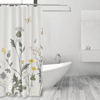 Растителни листа с флорални завеси за душ, устойчиви на мухъл и водоустойчиви миещи се полиестерни тъкани, водоотблъскващи завеси за баня за душ кабина