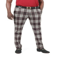 Barabas Men's Printed Checkered Design Brown Chino Pants CP183