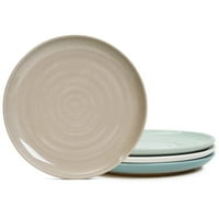 Каменинови чинии за вечеря, керамични чинии за 4, микровълнова и фурна безопасни, устойчиви на надраскване обслужващи плочи