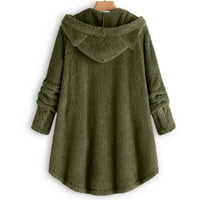 Strungten Women Button Coat Solidtops с качулка пуловер пуловер блуза плюс размер облечени блузи за жени