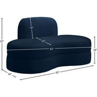 Меридиански мебели Mitzy Navy Velvet Loveseat