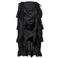 Wendunide рокли за жени, женски стимпанк готическа пола Ruffles Pirate пола черно