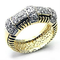 Луксозни бижута Дизайн Дамски злато и родий покритие сребро прав пръстен с кубичен