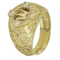 Фрешски Пръстени голям пръстен, украсен с резбовани орнаменти за мъжки празничен подарък