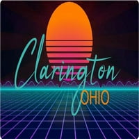 Clarington Ohio Vinyl Decal Stiker Retro Neon Design