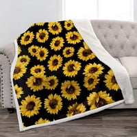 Слънчоглед шерпа одеяло меко топло припечатване одеяло леко за деца възрастни жени подарък 50 x60