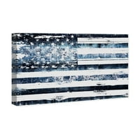 Уинууд студио Американа и патриотично платно за стена принтове 'сърф флаг' американски знамена-Синьо, бяло