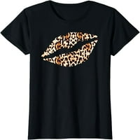 Готини устни целуни ме леопардова тениска за печат