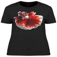 Червено бяла широка тениска за риби Betta Жени -Маг от Shutterstock, женски малки
