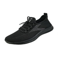 Мъжки маратонки за ходене на обувки Дишащи обувки за бягане Леки атлетични маратонки Женска тренировка Неплъзнете черно 3# 9.5
