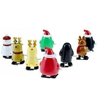 Biplut Set Walking Santa Claus Elk Penguin Snowman Clockwork Toy Toy Decor Decor Подарък