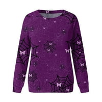 Homchy пуловер горни ризи с дълъг ръкав за жени печат графични тийнейджъри блузи ежедневни плюс размер основни върхове пуловер