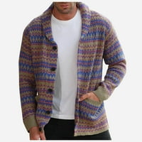 Мъжки Дълъг ръкав бутон удобен плетен вълнен пуловер