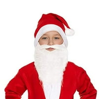 Дядо Коледа брада реалистична къдрава пухкава мека еластична лента Аксесоари за костюми възрастни деца коледно представление Санта фалшива бяла лента мустаци за