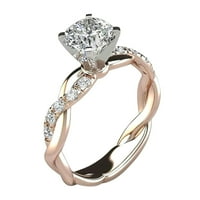 Подаръци за жени звъни булчински циркон диамант Елегантна годеж сватбена лента пръстен на разстояние