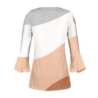 Дължини ръкави блузи за жени ежедневни бутон отпечатани плисирани талия, разпалени ризи с дълъг ръкав за жени просвет
