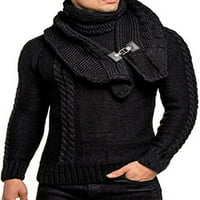 Пейл Мъжки пуловер зимни топли блузи дълъг ръкав плетени пуловери термо пътуване Пуловер Черно 2хл