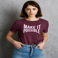 Направете възможно розов лозунг тениска жени -разоване от Shutterstock, женски голям