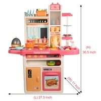 Голям комплект кухненски играчки за деца с реалистични светлини и звуци за готвене парна игра мивка меню и комплект за игра на аксесоари