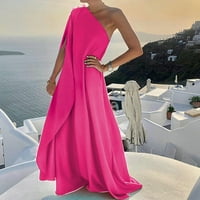 Миайилима летни рокли за жени жени ежедневни бохо солидни цветове рамо дълга рокля ваканционна рокля