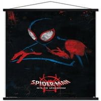 Marvel Spider -Man - в плаката за стена на паяка - сенки с дървена магнитна рамка, 22.375 34