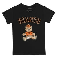 Младежки мъничък ряпа Черна Сан Франциско гиганти Теди момче тениска