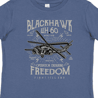 Тениска на мастилено черно ястреб на военен подарък за малко дете или малко дете