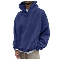 Kali_store качулка за мъже Мъжки модна пуловер качулка суичър пуловер улични дрехи ежедневни суичър с качулка синьо, l