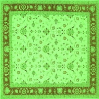 Ahgly Company Indoor Rectangle Persian Green Traditional Area Rugs, 5 '7'