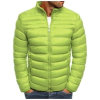 Тинг Мода Мъже Есен Зима цип топло надолу яке опаковъчна светлина яке-зелен КСЛ