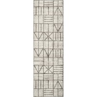 модерни плочки килим бегач, 2' 6', сив