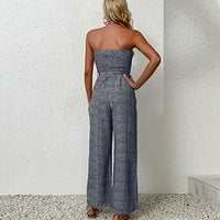Inleife скокове за жени клирънс мода дамски летни ежедневни секси без ръкави за печат за печат панталони панталони