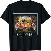 Happy Fall Yall Truck Leopard Pumpkins Есен есенни камиони тениска