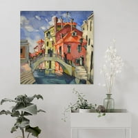 Плакати Венеция Бридж Градски маслени живопис стена изкуство Абстрактна живопис Платно снимки Модерни домашни произведения на дома за спалня хол за стена декор 12x unframe стил