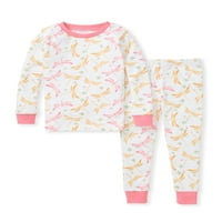 Бърт пчелите бебе органично бебе момиче & малко момиченце плътно прилепнали органичен памук пижама с дълъг ръкав, два комплекта