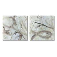 Ступел индустрии модерни неутрални тонове абстрактна живопис галерия увити платно печат стена изкуство, набор от 2, Дизайн от Сюзън Джил