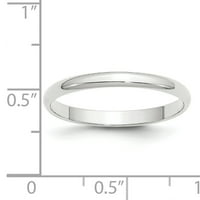 Карат в Karats 10k бяло злато широка лента Лека половин кръгъл сватбен пръстен размер -7