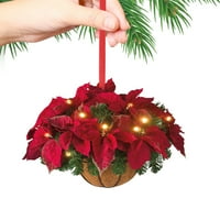 Предварително осветена изкуствена Коледа висящи кошница висулка коледни дървени орнаменти висящи декорация подарък