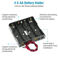 4сет АА сгъстява държача на батерията с тип Жична Батерия стандартен съединител за щракване