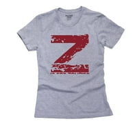Е за зомбита - Червена голяма печат Модерна женска памучна сива тениска