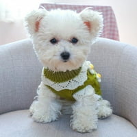 Sweetcandy Pet Dog Classic Knitwear Loweter Dog Пуловер Зимно палто Облекло Класически цветя разцъфтява пуловер плетен дрехи за студено време домашно куче топли дрехи празничен костюм
