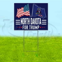 Северна Дакота За Тръмп Флаг Двор Знак, Включва Метална Стъпка Кол