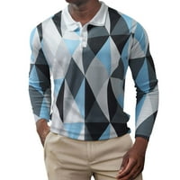 Мъжки ризи есен и зима тънък бутон Блуза печат Топ Ревера голям размер Многоцветен печатни Дълъг ръкав риза подаръци За Мъже