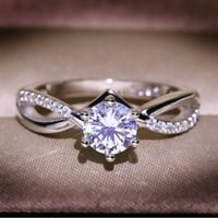 Сребърен пръстен Диамантен циркон пръстен лъскав сватбен бижута за опаковка дизайн