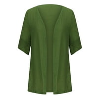 Жени плюс размер ежедневен жилетка твърд цвят нередност половин ръкав покрива блуза мода свободни удобни върхове