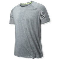 Пенкий Мъжки бързосъхнеща тениска с къс ръкав ревера ежедневни тънък стреч Спортни тениска топ топ блуза тениски с джобове ххл сиво в продажба