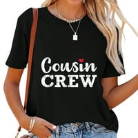 Братовчед екипаж сърдечен моден женски графичен летен връх - мека и очарователна тениска с къс ръкав