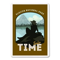 Национален парк Глетчер, Монтана, Соло време, Лейк шезлонг, контур, преса за Фенери, Премиум карти за игра, тесте карти с шегаджии, САЩ направени